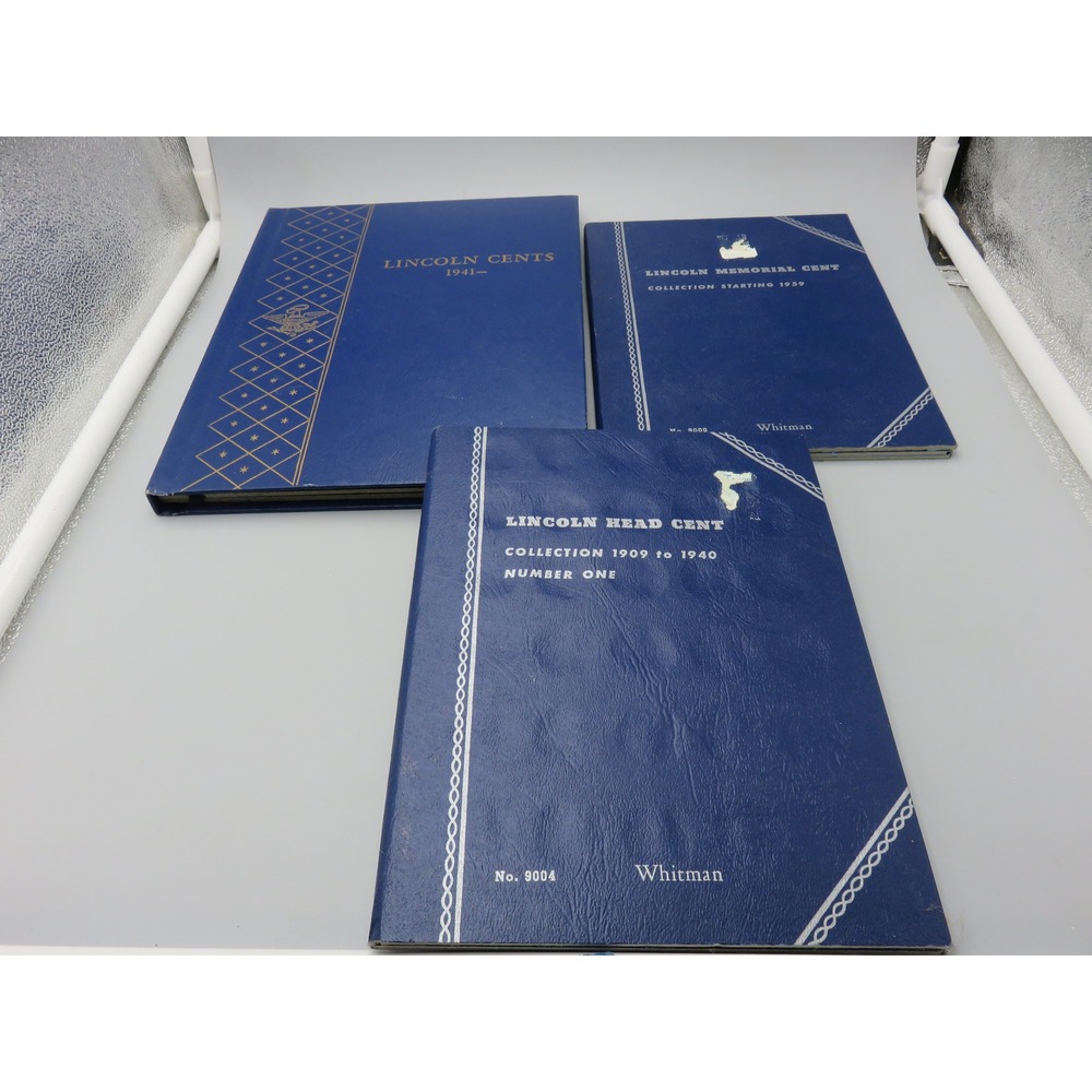 Whitman Lincoln Cent Coin Folder Set 9004 9000 1909-Present Blue Penny Albums